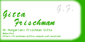 gitta frischman business card